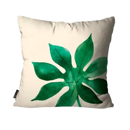 Imagem de Kit 4 Capas de Almofadas Folhas Abstratas Terracota 45x45cm