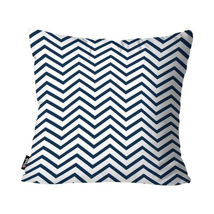 Imagem de Kit 4 Capas de Almofadas Good Vibes Branco e Azul 45x45