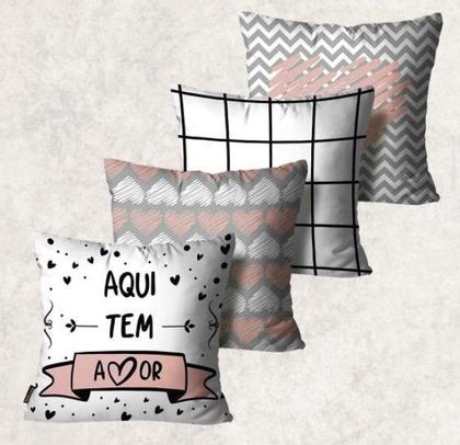 Imagem de Kit 4 Capas De Almofadas Mdecore Alta Qualidade 45x45 Variados