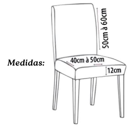 Imagem de Kit 4 Capas De Cadeira Impermeável De Jantar Malha Elastano