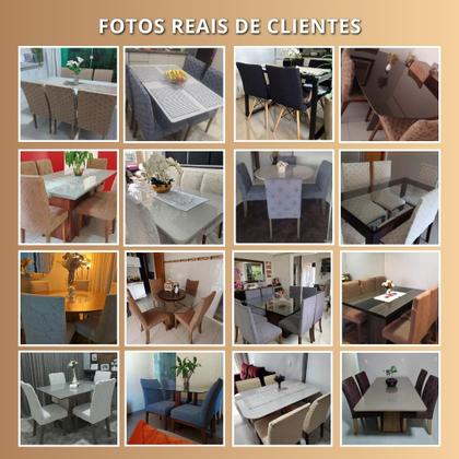 Imagem de Kit 4 Capas de Cadeira Linha Gold Anti Gato Indiana - Creme