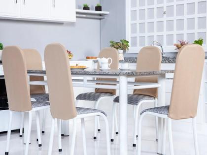 Imagem de Kit 4 Capas Encosto Cadeira Ferro Tubular Cozinha E Jantar