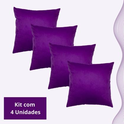 Imagem de Kit 4 Capas para Almofada Decorativa  40 x 40cm  Suede Veludo Neon