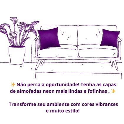 Imagem de Kit 4 Capas para Almofada Decorativa  40 x 40cm  Suede Veludo Neon