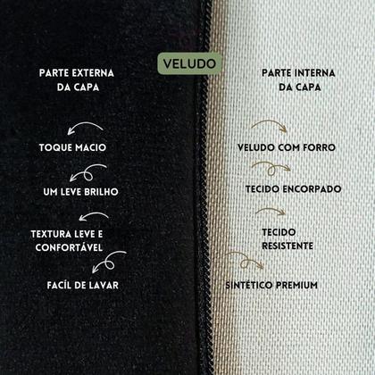 Imagem de Kit 4 Capas para Almofada Drapeada em Veludo Quadrada 50x50 Várias Cores