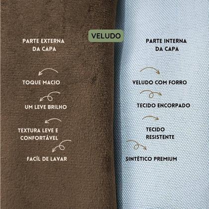 Imagem de Kit 4 Capas para Almofada Drapeada em Veludo Quadrada 60x60 Várias Cores