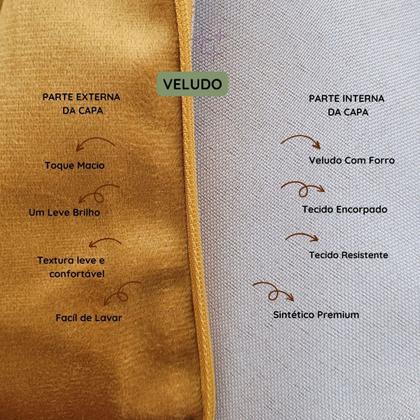 Imagem de Kit 4 Capas para Almofada Drapeada em Veludo Quadrada 60x60 Várias Cores