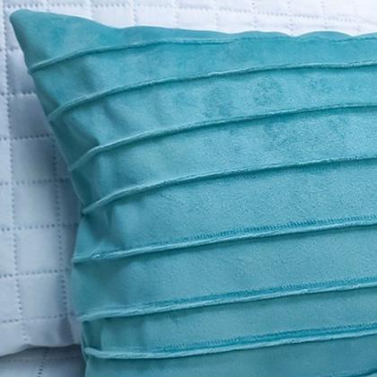 Imagem de Kit 4 Capas para Almofada Drapeada Line em Veludo Quadrada 50x50 Várias Cores