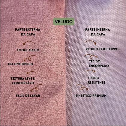 Imagem de Kit 4 Capas para Almofada em Veludo Liso Quadrada 60x60 Várias Cores