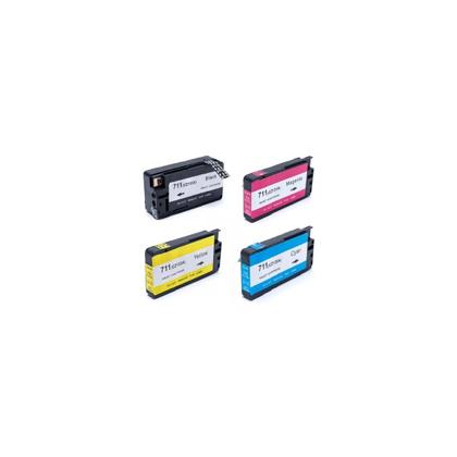 Imagem de Kit 4 Cartucho Compatível  711xl 711 Para Plotter Designjet T130 170 Ml