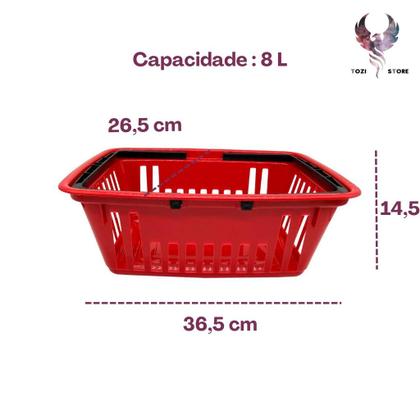 Imagem de kIT 4 Cesta Cestinha Mercado Supermercado Reforçada 