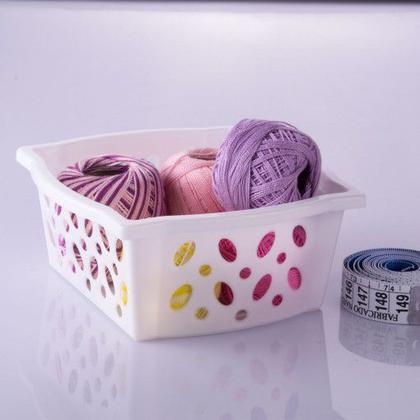 Imagem de Kit 4 Cestinhos Empilháveis Multiuso Organizador Branco G