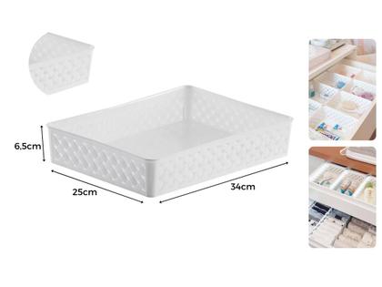 Imagem de Kit 4 Cesto Organizador Rattan Armário Gaveta Multiuso G