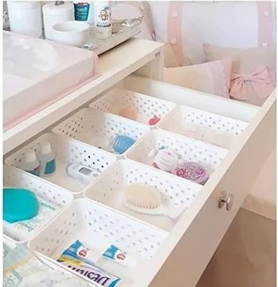 Imagem de Kit 4 Cesto Organizador Rattan Armário Gaveta Multiuso G