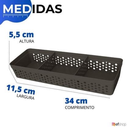 Imagem de Kit 4 Cesto Organizador Rattan c/ Divisória Removível 34x11