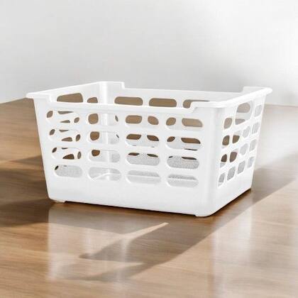 Imagem de Kit 4 Cestos Multiuso Atenas Pequeno 25x15,5x29,5 Branco Vazado Arqplast 25877PM