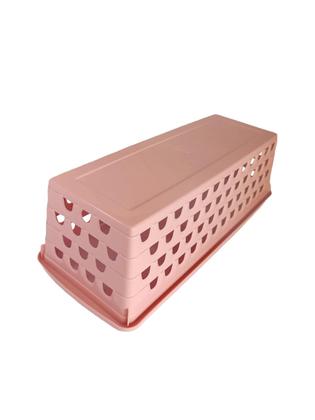 Imagem de Kit 4 Cestos Rosa Multiuso Comprido 28x11x8cm 1044