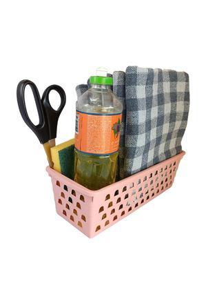 Imagem de Kit 4 Cestos Rosa Multiuso Comprido 28x11x8cm 1044