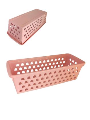 Imagem de Kit 4 Cestos Rosa Multiuso Comprido 28x11x8cm 1044