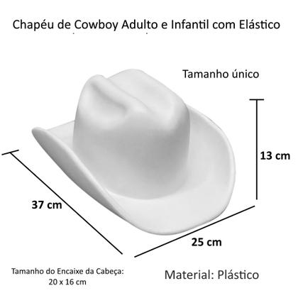 Imagem de Kit 4 Chapéus Festa Junina e Cowboy Adulto e Infantil Branco