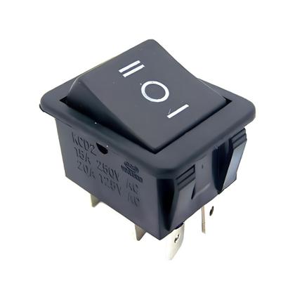 Imagem de Kit 4 chave gangorra on/off/on 6 polos preta 15a