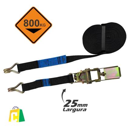 Imagem de Kit 4 Cinta De Amarração De Carga 800Kg 6 Metros 25mm