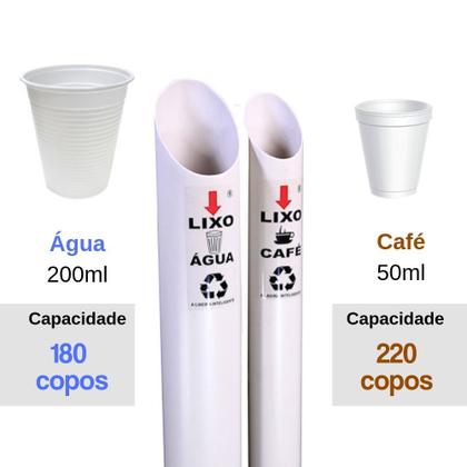 Imagem de Kit 4 Coletores Duplos Água/Café PVC