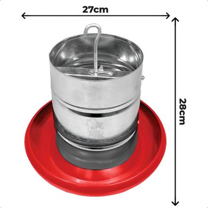 Imagem de Kit 4 Comedouro Tubular 5kg p/ Frango Aves Galinha Faisão