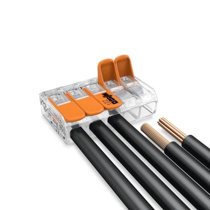 Imagem de Kit 4 Conector de emenda 5 Polos fio/cabo 0,14 a 4mm²  Wago