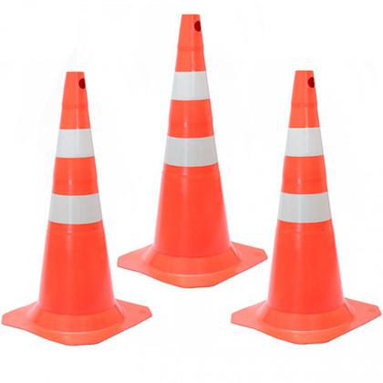 Imagem de Kit 4 Cones para sinalização 75 cm com 2 faixas - RM-41 - MultiMarcas