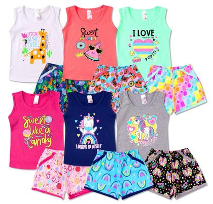 Imagem de Kit 4 Conjunto Infantil Feminino Roupa Infantil De Menina