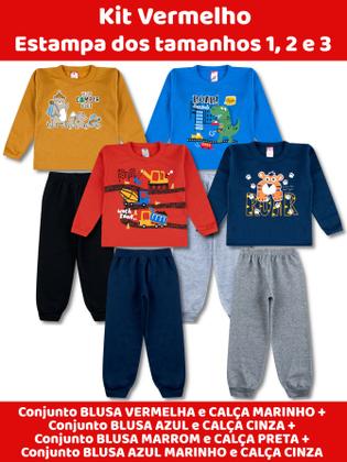 Imagem de Kit 4 Conjunto Infantil Moletom Menino Roupa Atacado