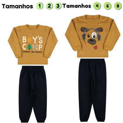 Imagem de Kit 4 Conjunto Inverno Moletom Infantil Roupa De Frio Menina Menino