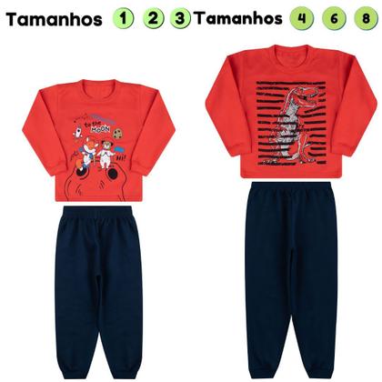 Imagem de Kit 4 Conjunto Inverno Moletom Infantil Roupa De Frio Menina Menino