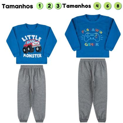 Imagem de Kit 4 Conjunto Inverno Moletom Infantil Roupa De Frio Menina Menino