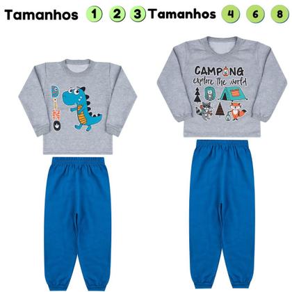 Imagem de Kit 4 Conjunto Inverno Moletom Infantil Roupa De Frio Menina Menino