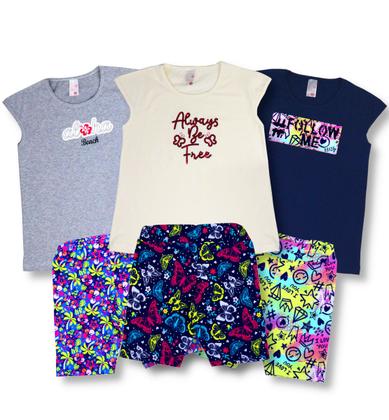 Imagem de Kit 4 Conjunto Juvenil Feminino Roupa de Verão Menina