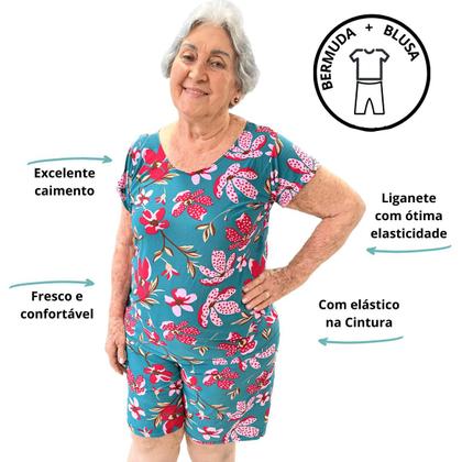 Imagem de Kit 4 Conjunto Senhora Plus Size Com Manga Feminino Versátil