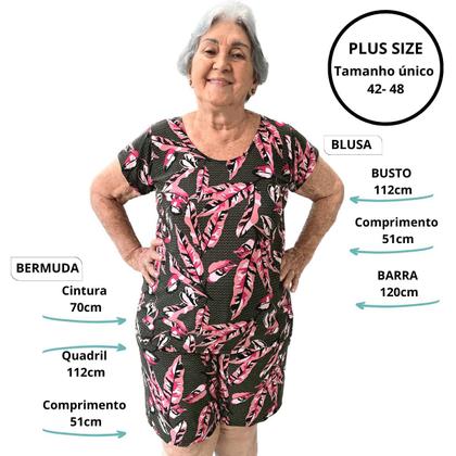 Imagem de Kit 4 Conjunto Senhora Plus Size Com Manga Feminino Versátil