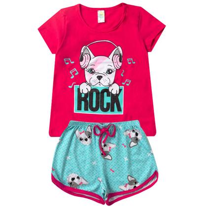 Imagem de Kit 4 Conjunto Verão Infantil Feminino Blusinha e Shorts em Algodão + Cotton Roupa Menina Estampas divertidas Tamanhos 04 06 08