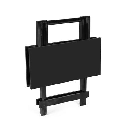 Imagem de Kit 4 Conjuntos Dobráveis 70x70 com 4 Cadeiras Dobráveis Preto - Móveis Britz