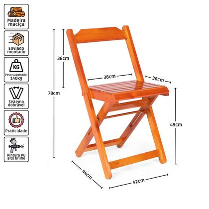 Imagem de Kit 4 Conjuntos Dobráves 120x70 com 6 Cadeiras Mel - Móveis Britz