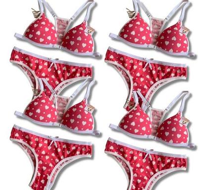 Imagem de Kit 4 Conjuntos Menina Moça Top Nadador Estampado Algodão