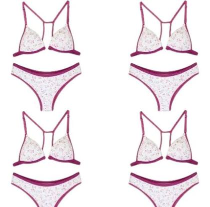 Imagem de Kit 4 Conjuntos Menina Moça Top Nadador Estampado Algodão