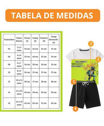 Imagem de Kit 4 Conjuntos Verão Infantil Juvenil Masculino Camiseta reforço na gola e Bermuda Moletinho cadarço Roupa Criança Menino Tamanhos 04 - 16