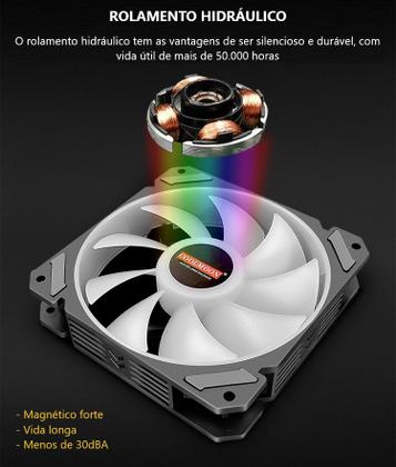 Imagem de Kit 4 cooler fan coolmoon joy pwm 4pin argb 5v + controlador