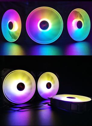 Imagem de Kit 4 cooler fan coolmoon joy pwm 4pin argb 5v + controlador