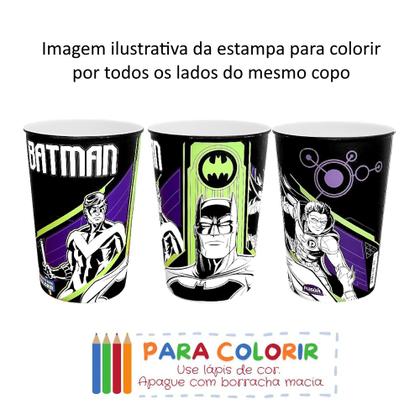 Imagem de Kit 4 Copo Infantil Super Heróis Batman Super Homem Aranha Hulk 320ML