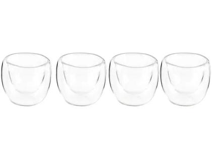 Imagem de Kit 4 Copos De Vidro Duplo Bebida Quente E Fria 80ML