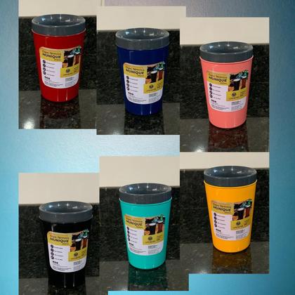 Imagem de Kit 4 Copos Térmico Munique 350ML Parede Dupla Multiuso Unitermi Cerveja Café Chá Suco Refrigerante